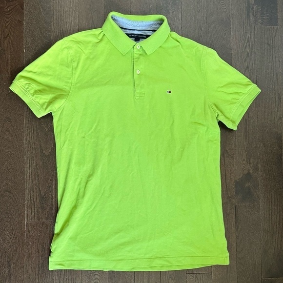 Men’s Lime Green Tommy Hilfiger Polo Shirt - Picture 6 of 6